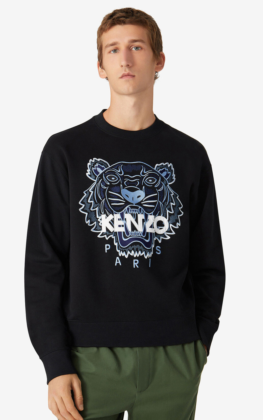 Kenzo Tiger φούτερ ανδρικα μαυρα | GR559598